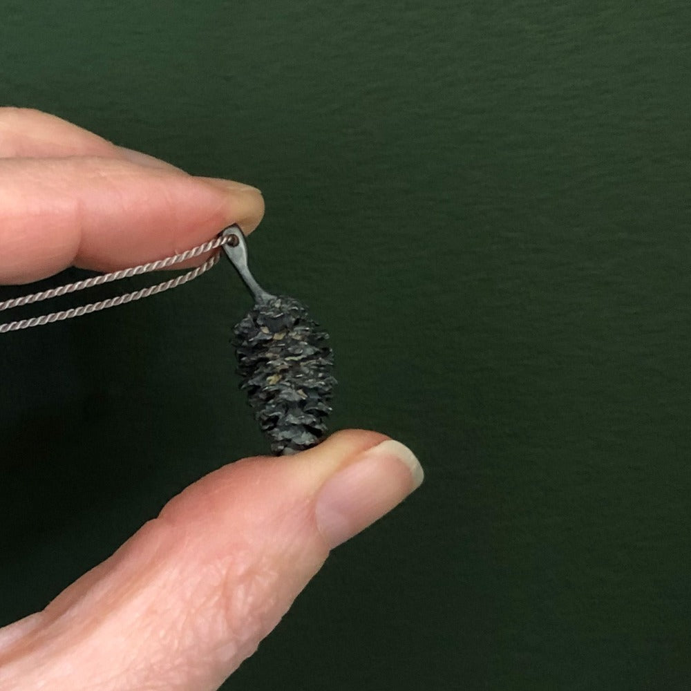alder tree cone pendant necklace
