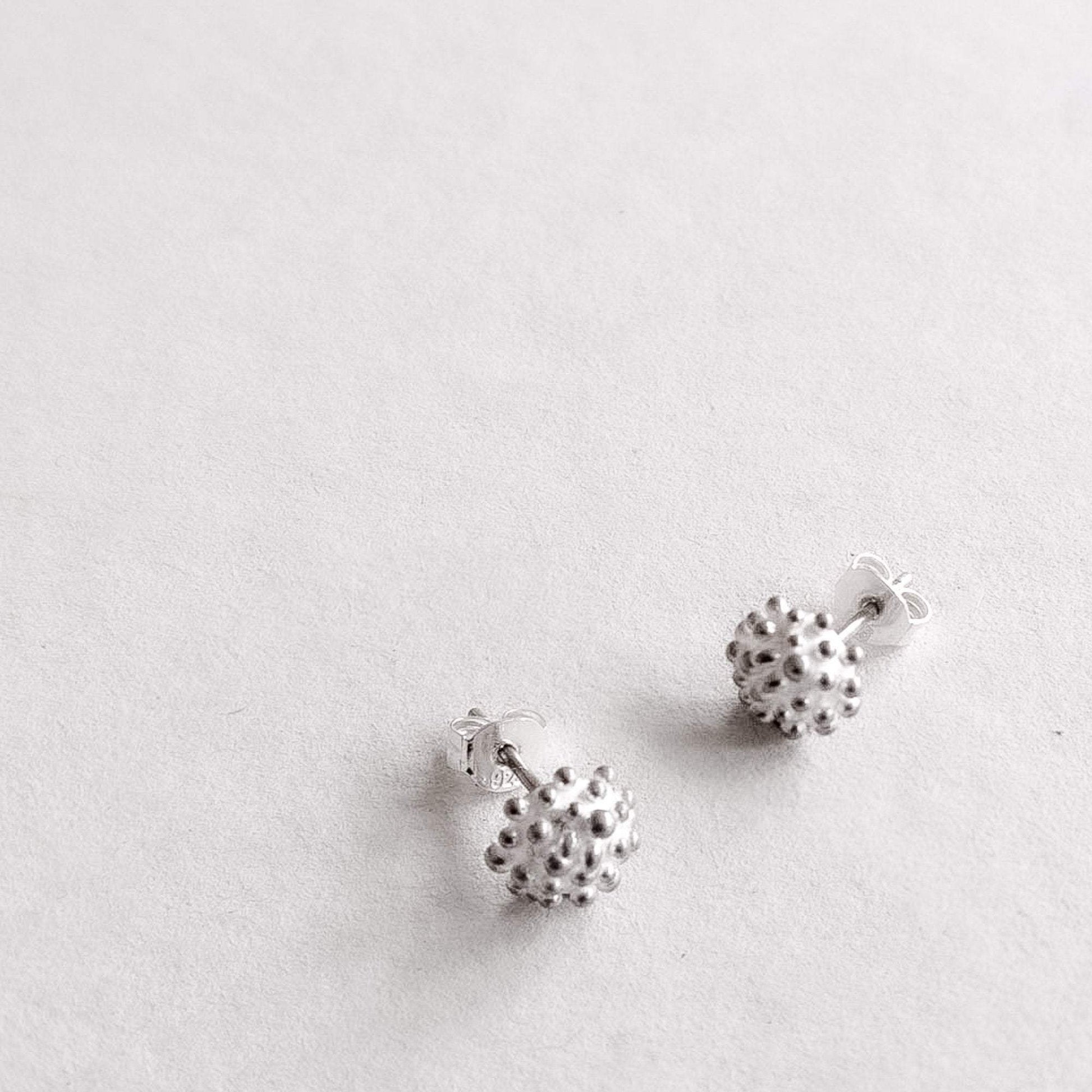 dots ear studs in silver